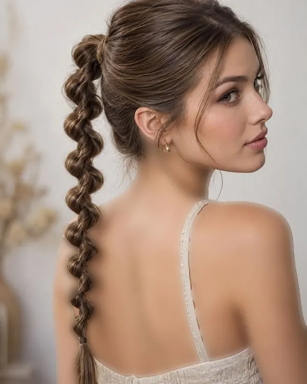 31 مدل بافت مو دم اسبی شیک؛ ایدههای زیبا برای مهمانی و عروسی! 33 Braided ponytail 30