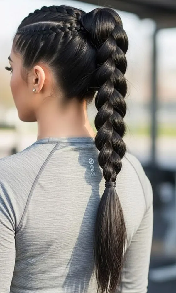 31 مدل بافت مو دم اسبی شیک؛ ایدههای زیبا برای مهمانی و عروسی! 10 Braided ponytail 6