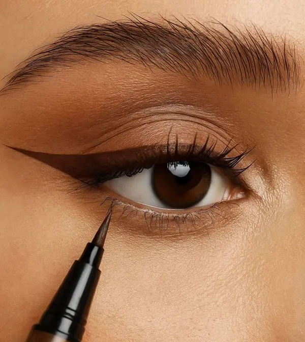 30 مدل خط چشم قهوه ای؛ مدلهای ظریف و جذابی که آرایش چشم را متفاوت میکنند! 15 Brown eyeliner 11