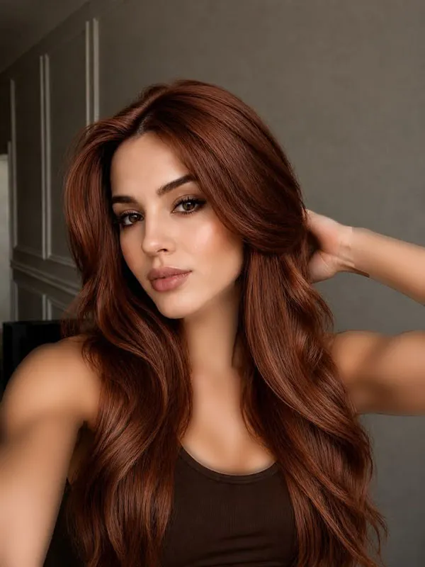 مدل رنگ مو مسی سوخته 2026 ؛ رنگ مویی گرم و متفاوت برای روزهای پاییزی! 14 Burnt copper hair color 10