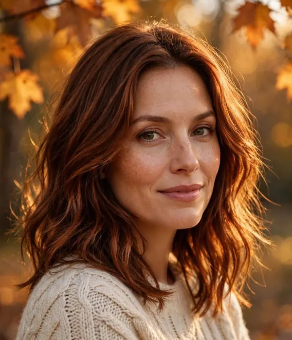 مدل رنگ مو مسی سوخته 2026 ؛ رنگ مویی گرم و متفاوت برای روزهای پاییزی! 16 Burnt copper hair color 15