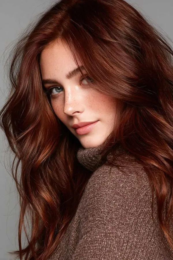 مدل رنگ مو مسی سوخته 2026 ؛ رنگ مویی گرم و متفاوت برای روزهای پاییزی! 7 Burnt copper hair color 3