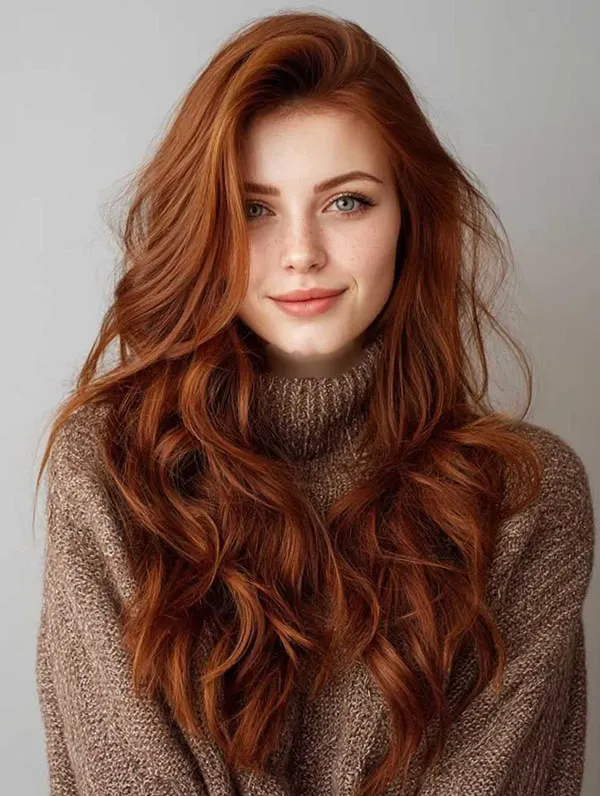 مدل رنگ مو مسی سوخته 2026 ؛ رنگ مویی گرم و متفاوت برای روزهای پاییزی! 6 Burnt copper hair color 4