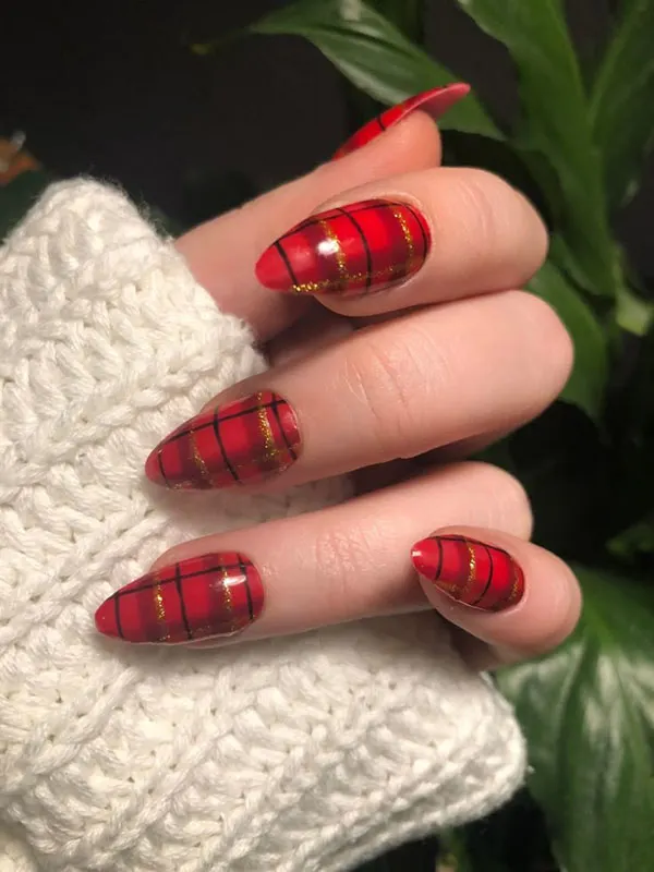 32 طرح ناخن چهارخانه شیک؛ این ترکیب رنگها برای پاییز دیدنیاند! 21 Checkered nail design 15