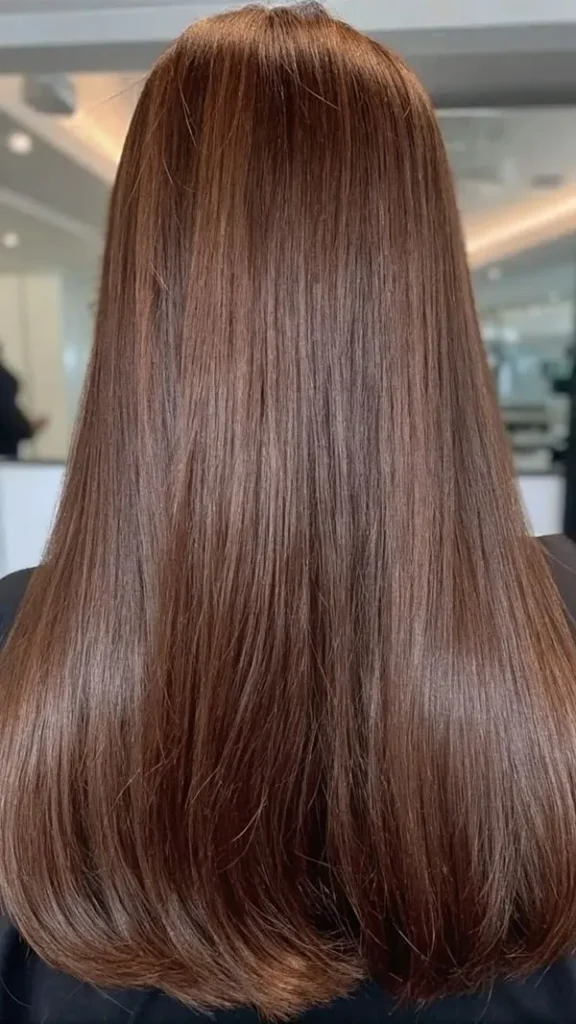 رنگ مو بلوطی پاییز؛ این مدلهای گرم و براق برای پاییز 1405دیدنیاند 5 Chestnut hair color 2