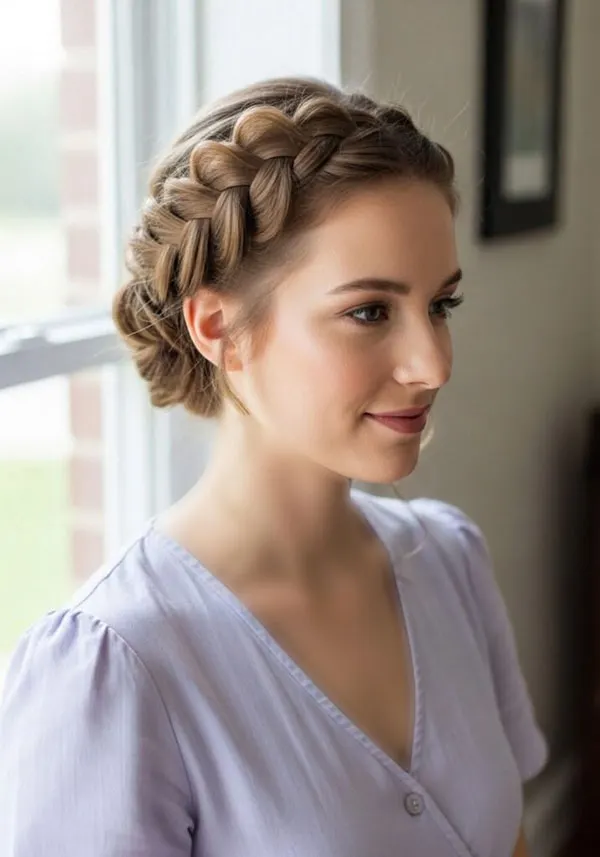 33 مدل بافت مو تاجی؛ زیباترین مدلهای جدید و ترند! 14 Crown braid hairstyle 12