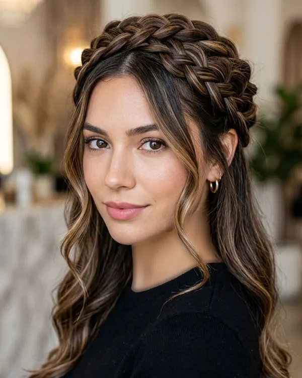 33 مدل بافت مو تاجی؛ زیباترین مدلهای جدید و ترند! 31 Crown braid hairstyle 27