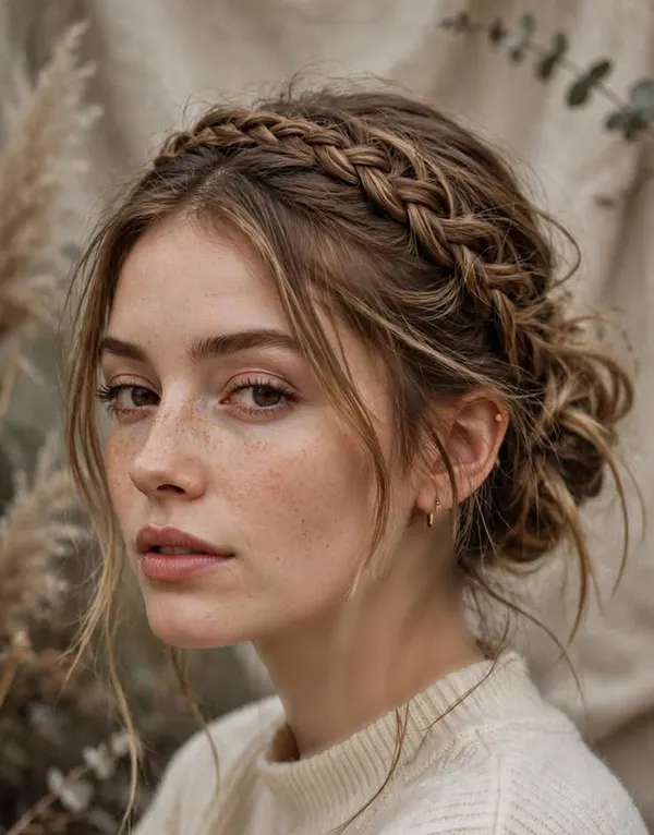 33 مدل بافت مو تاجی؛ زیباترین مدلهای جدید و ترند! 8 Crown braid hairstyle 4