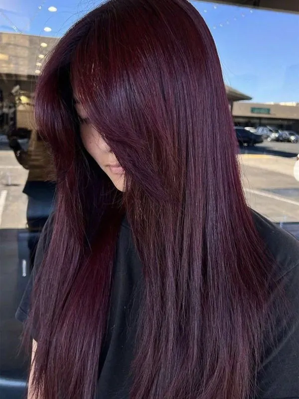 Dark cherry red hair color 1