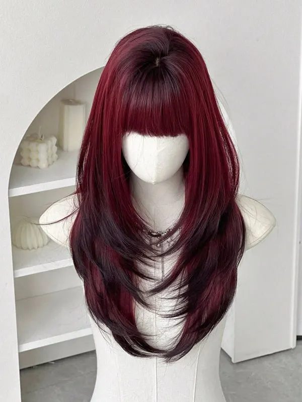 Dark cherry red hair color 7
