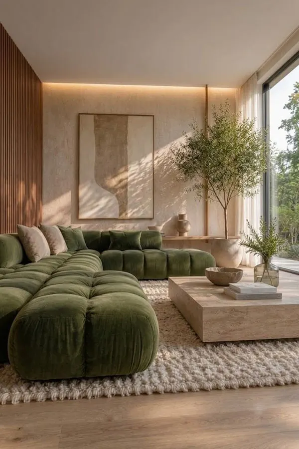 Olive Green Living Room Decor 18