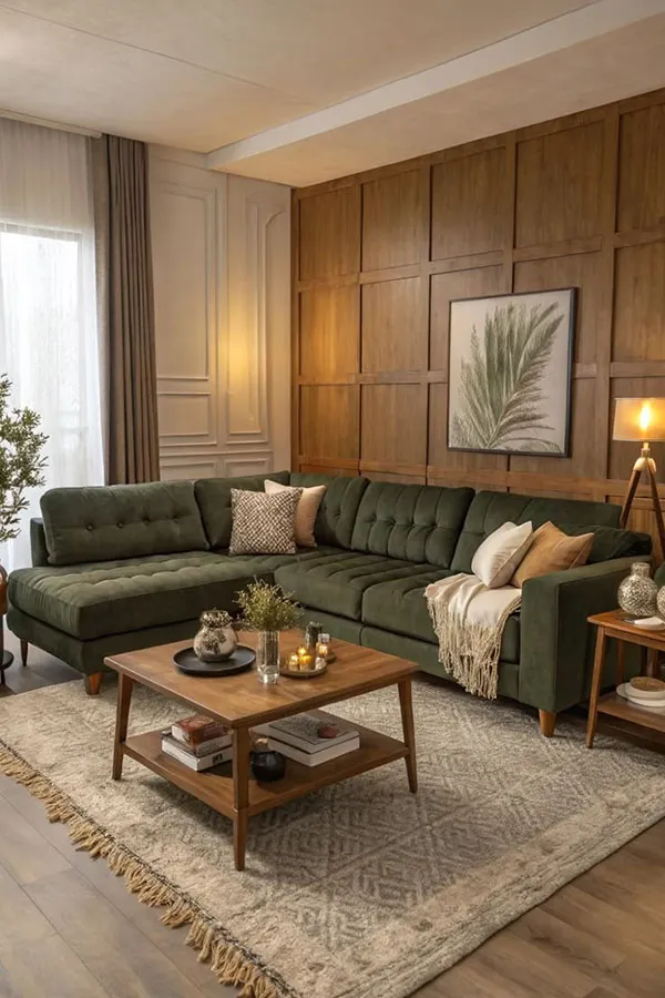 Olive Green Living Room Decor 20
