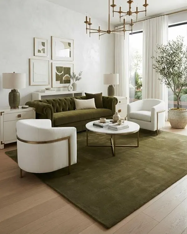 Olive Green Living Room Decor 21
