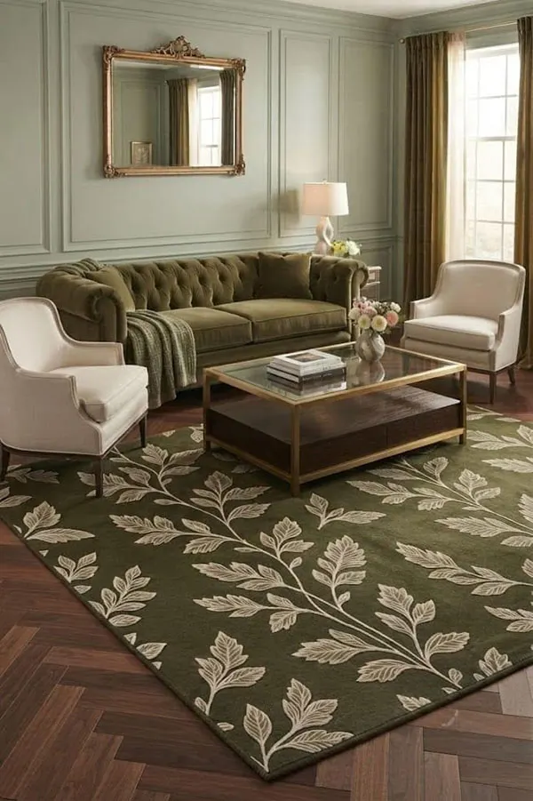 Olive Green Living Room Decor 23