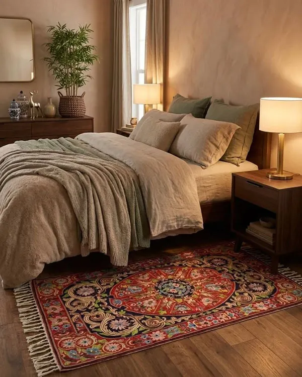 Warm and cozy bedroom decoration 16