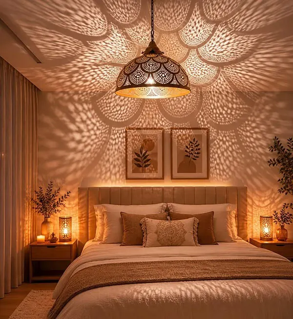 Warm and cozy bedroom decoration 18