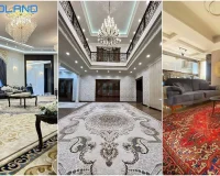 چیدمان فرش در پذیرایی بزرگ