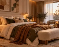 دکوراسیون اتاق خواب گرم و دنج