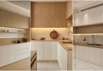 کابینت سفید نسکافه‌ ای