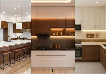 کابینت سفید قهوه ای